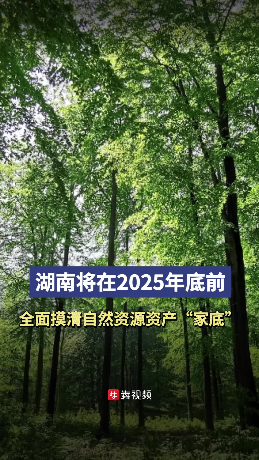 湖南将在今年底前全面摸清自然资源资产“家底”