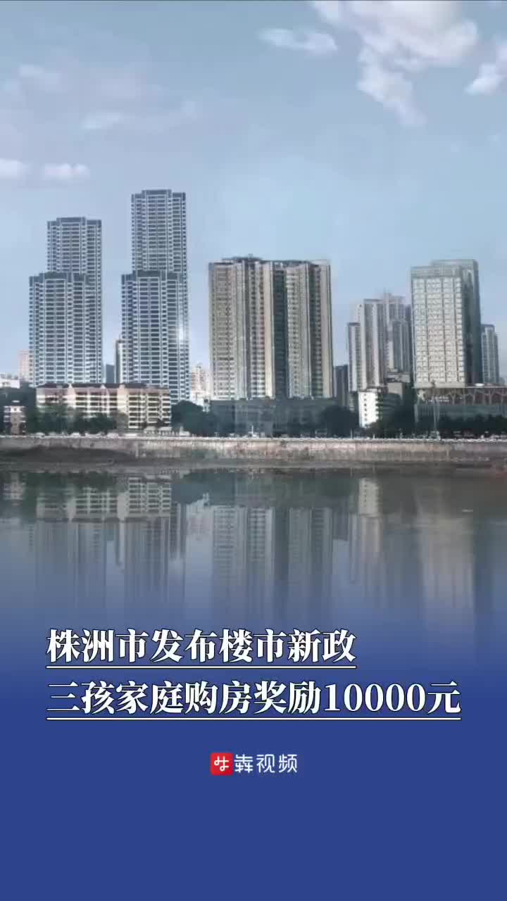株洲市发布楼市新政，三孩家庭购房奖励10000元