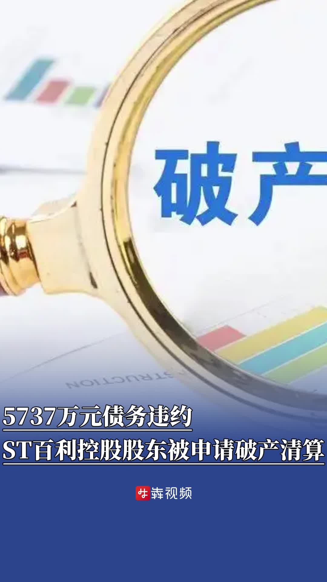 5737万元债务违约，ST百利控股股东被申请破产清算