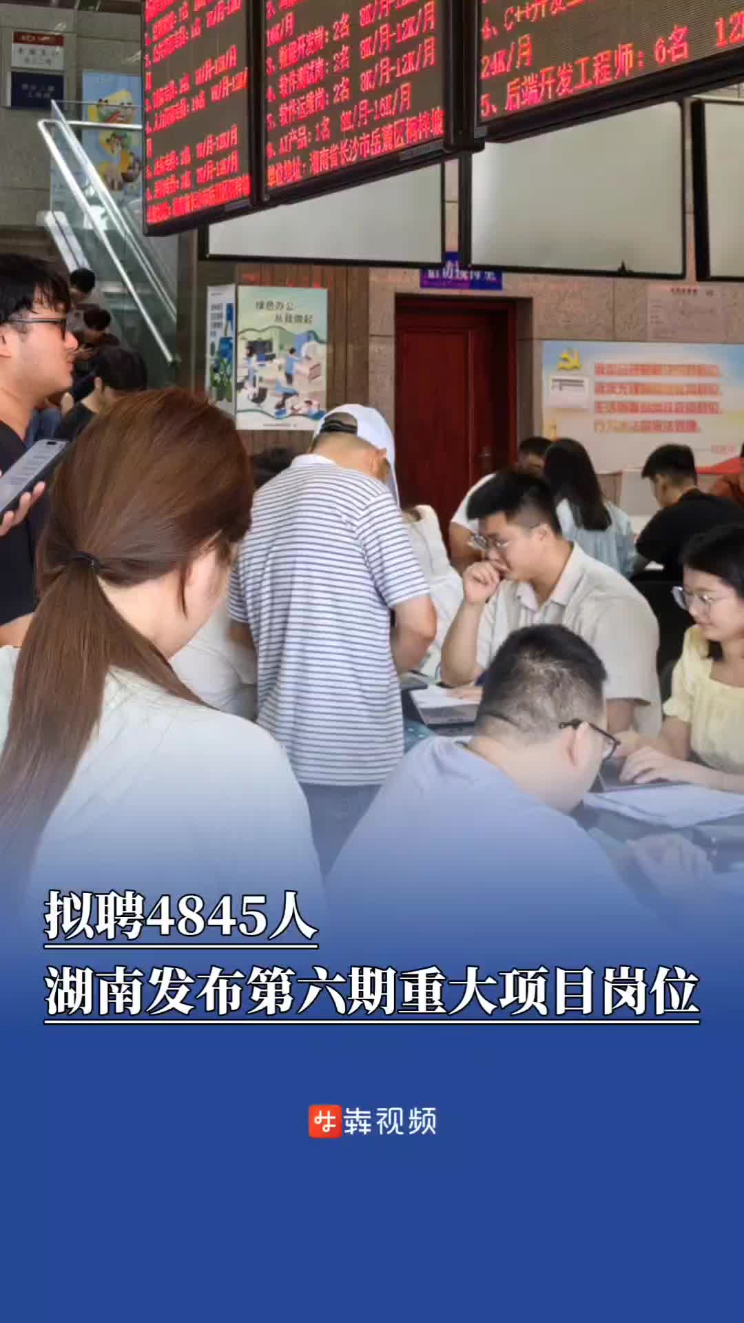提供岗位1058个拟招聘4845人，湖南省第六期重大项目岗位归集发布