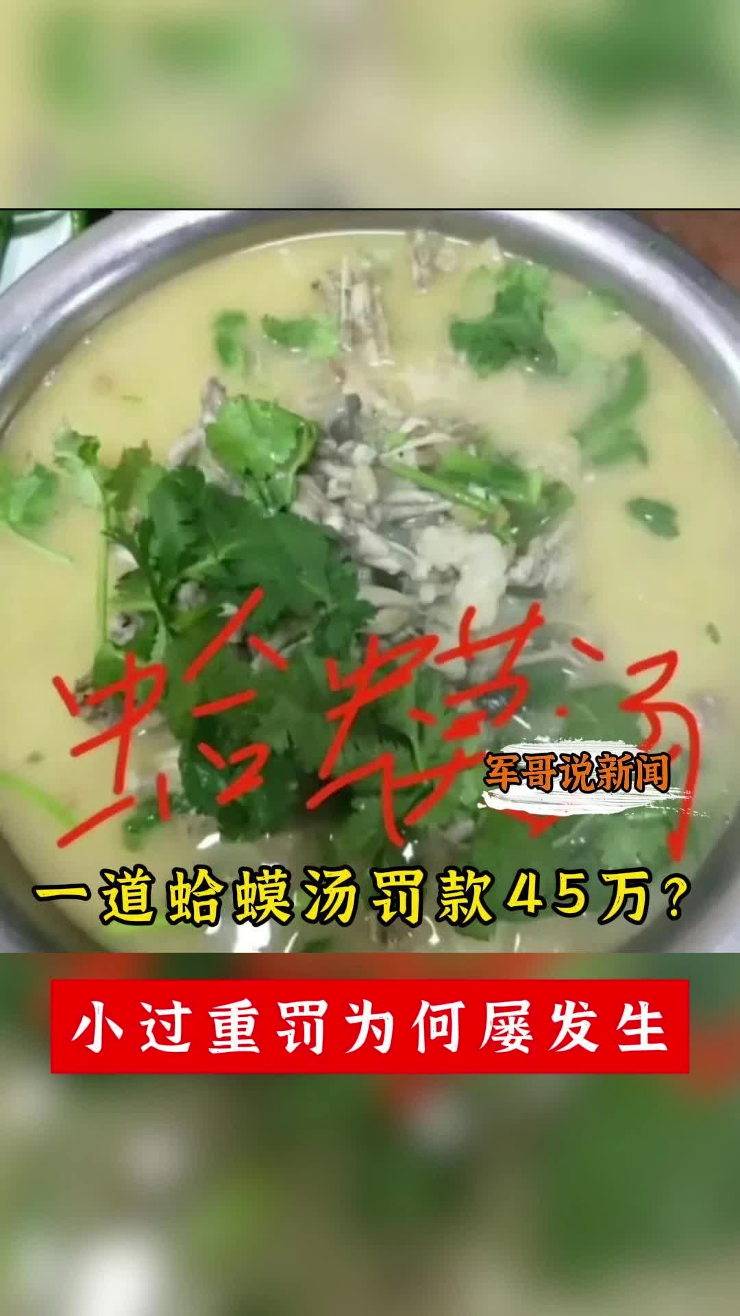 军哥说新闻丨一道蛤蟆汤罚款45万？小过重罚为何屡发生
