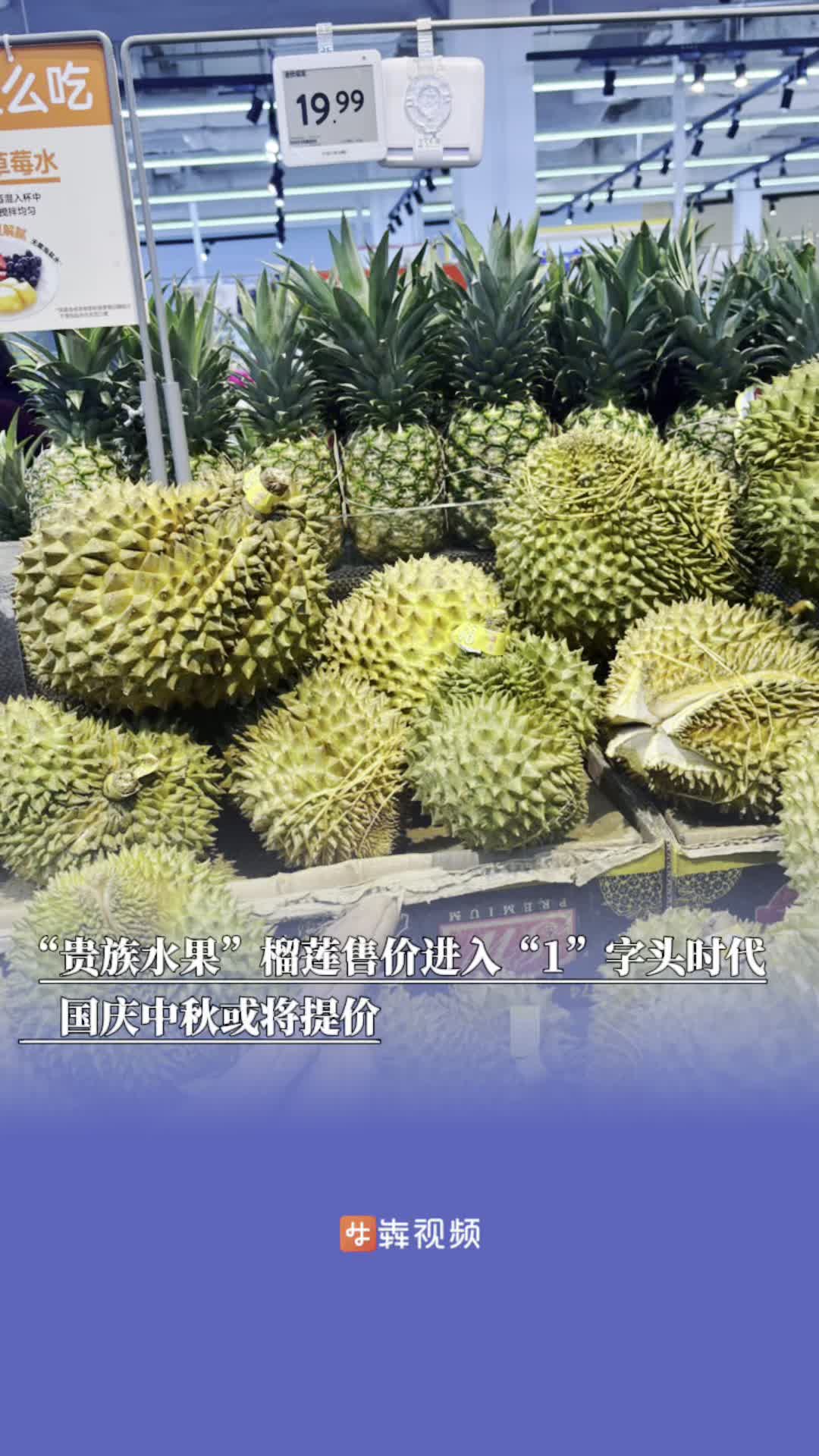 “贵族水果”榴莲进入“1”字头时代，国庆中秋或将提价｜消费观察