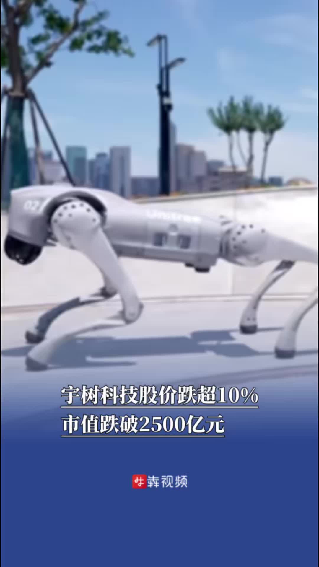宇树科技股价跌超10%，市值跌破2500亿元