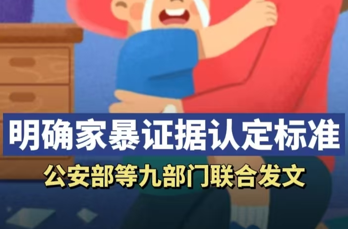 明确家庭暴力证据认定标准！公安部等九部门联合发文