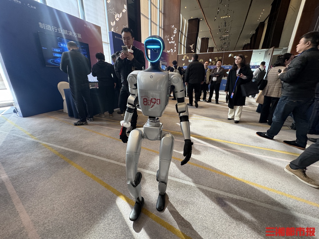 机器狗舞狮、机器人握手……这场湖南数智化大会很有“AI”​