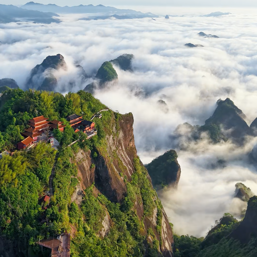 湖南旅游 | 云雾丹霞绝配！崀山今晨美到窒息