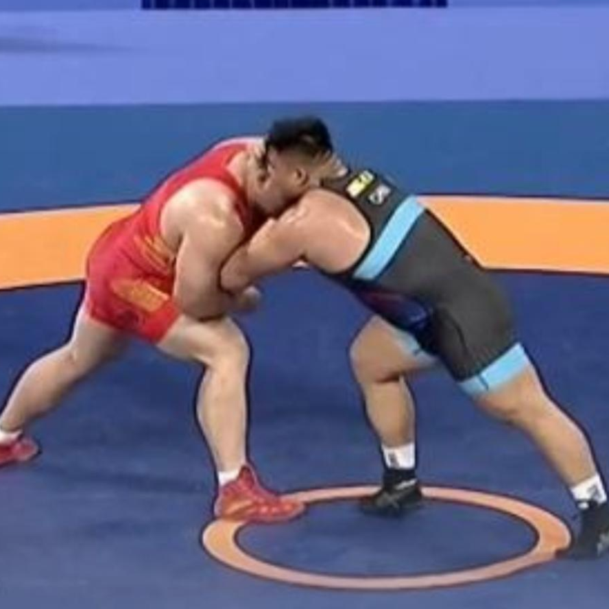 长沙伢子江文豪全运会摔跤男子古典式130公斤级摘银｜湘遇十五运会