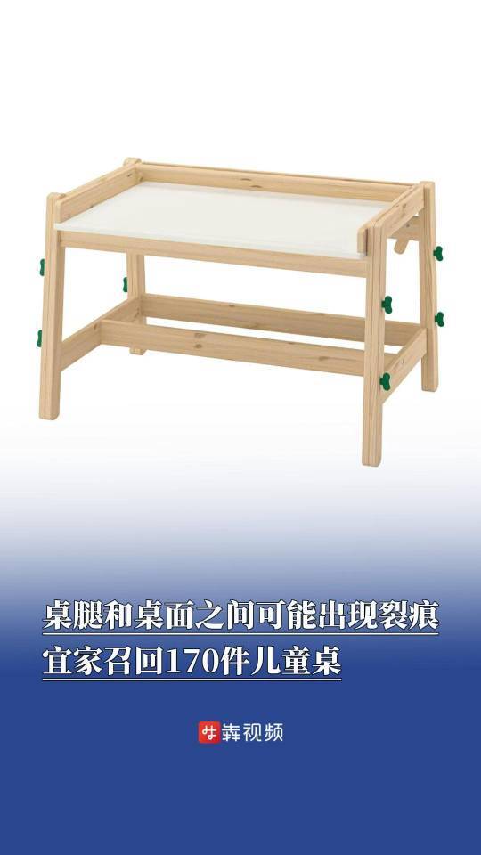 桌腿和桌面之间可能出现裂痕，宜家召回170件儿童桌