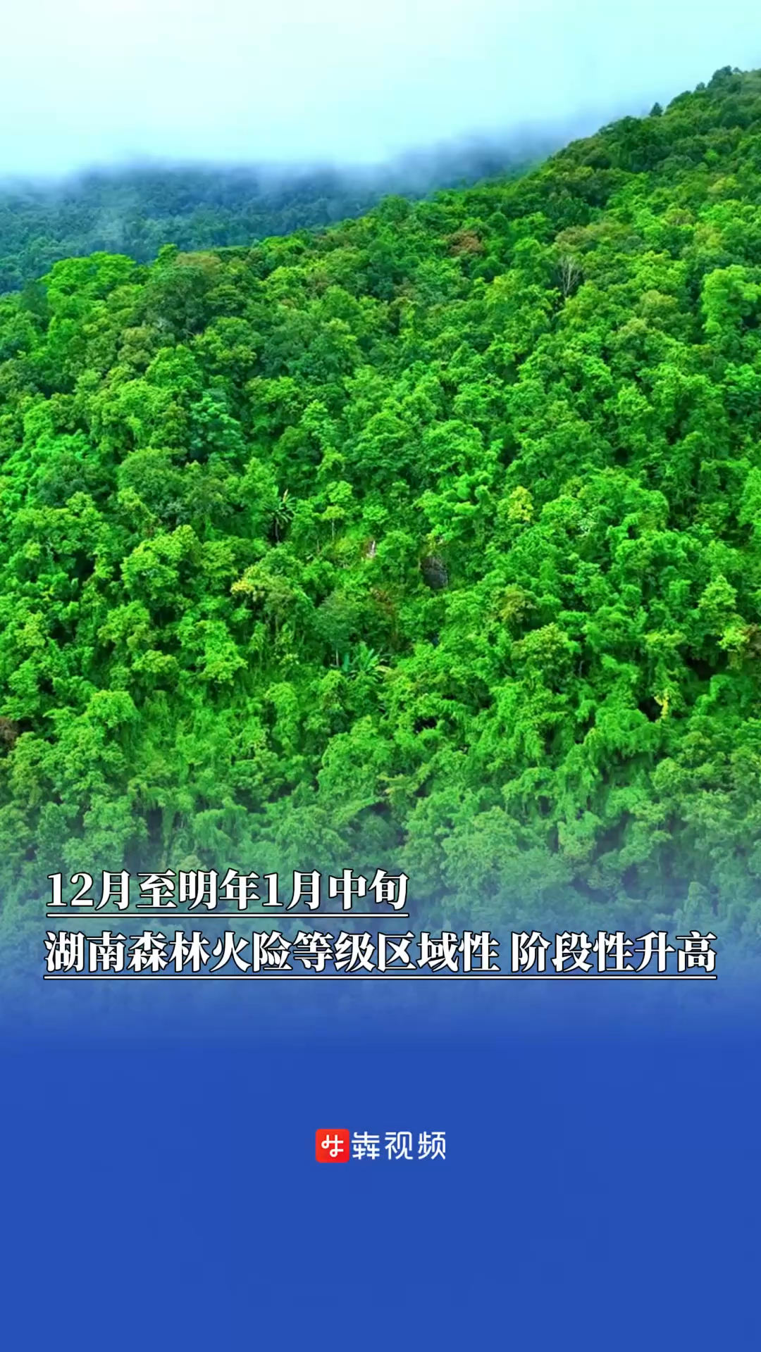 12月至明年1月中旬，湖南森林火险等级区域性、阶段性升高