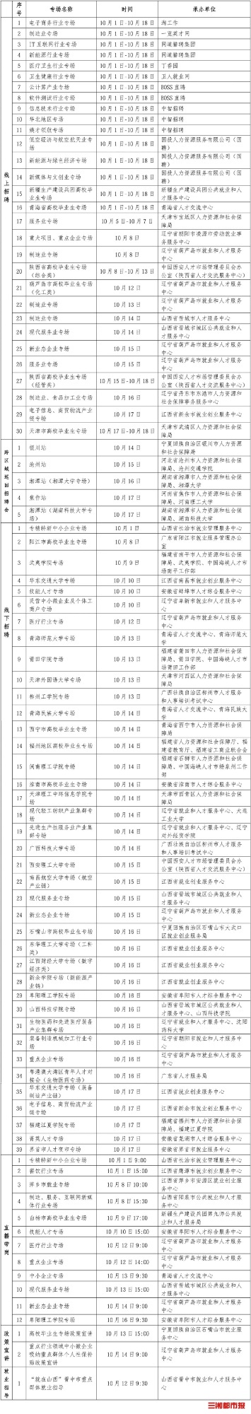 全国城市联合招聘秋季专场启幕,湖南设两场校园招聘会上门送岗